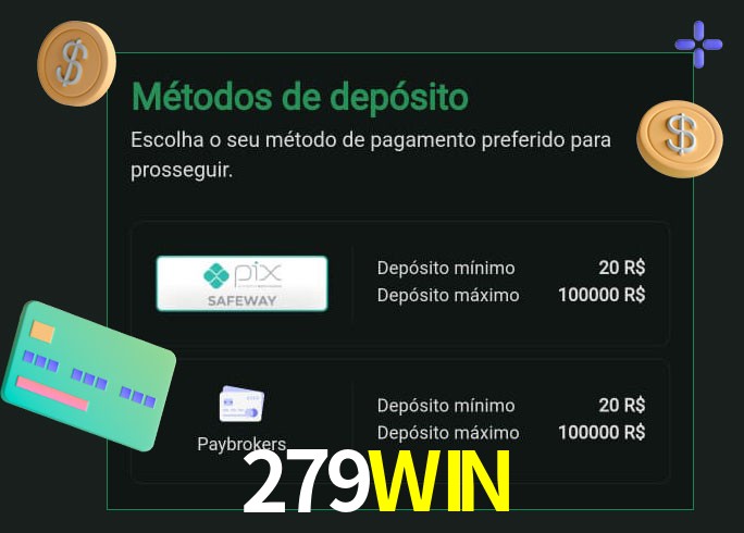 O cassino 279WIN oferece uma grande variedade de métodos de pagamento